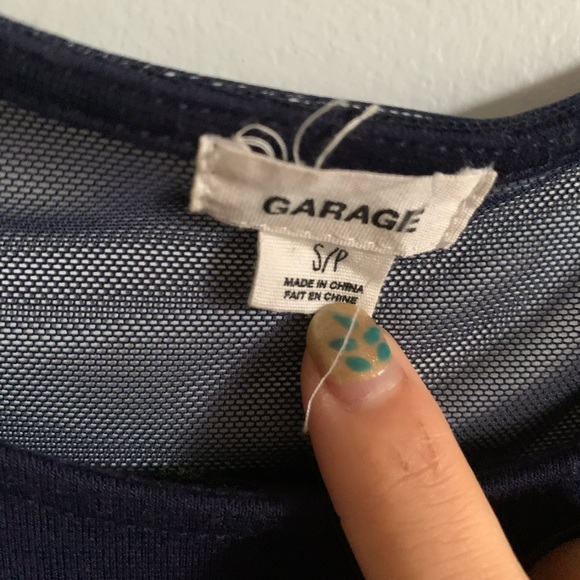 Garage Navy Mesh Panel Skater Dress - Picture 5 of 5